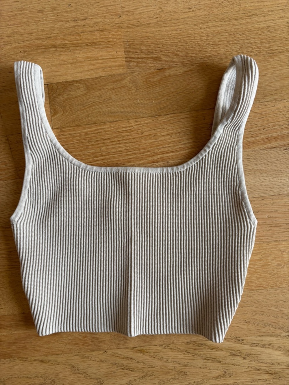 Babaton Ribbed Square-Neck Crop Tank - Off-White